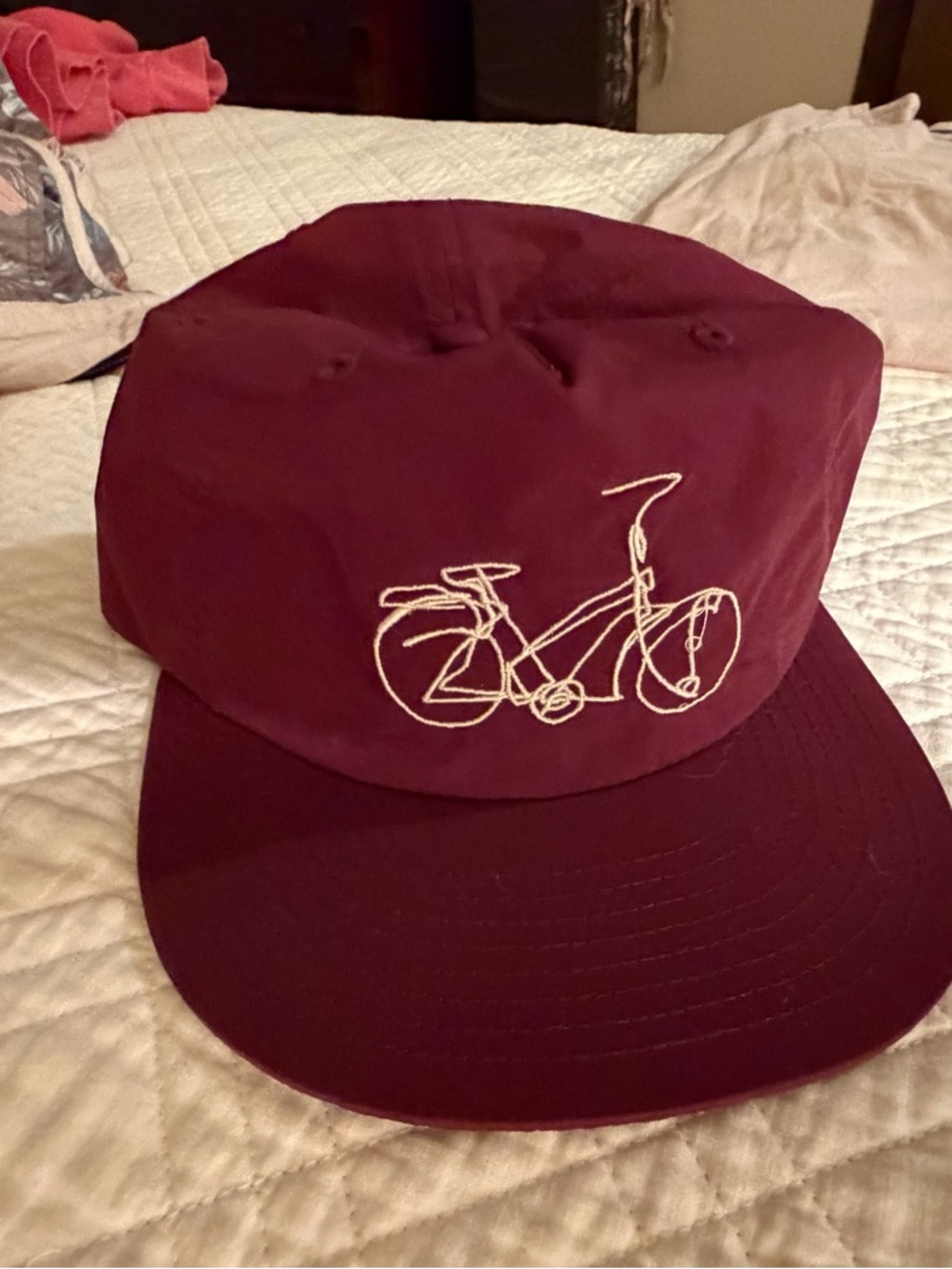 Bicycle maroon SnapBack hat - Picture 3 of 3